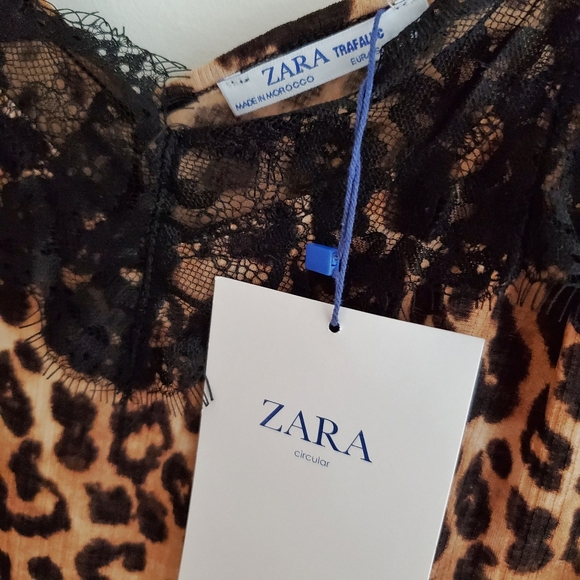 ZARA TRAFALUC Lace Cami Leopard Print Size S - Picture 4 of 9
